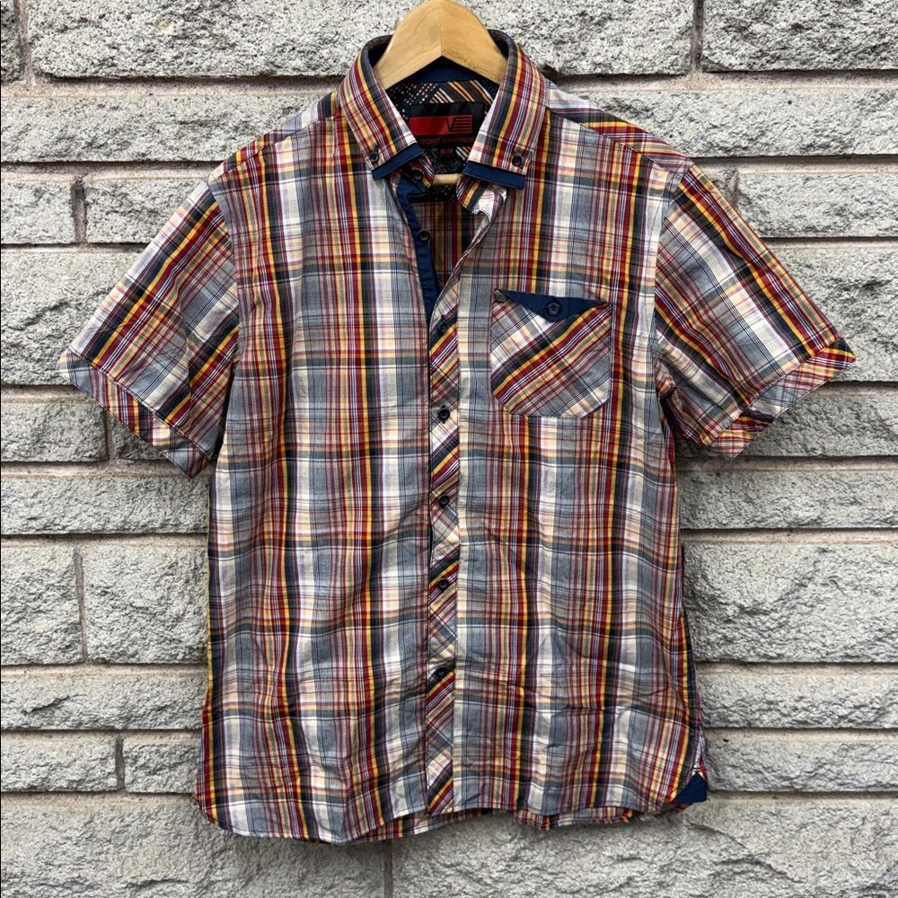 Vincent d’ Amérique Men's Multicolor Plaid Shirt Sz M